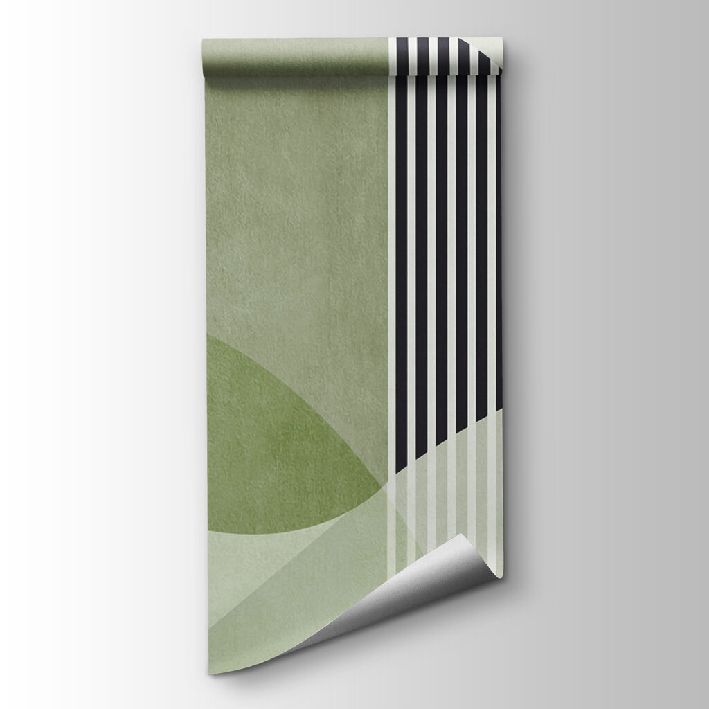 A green and black geometric design