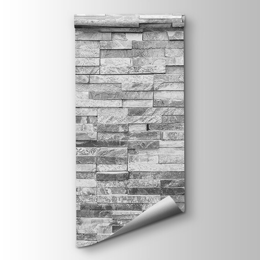 Textured stone wall in monochrome design