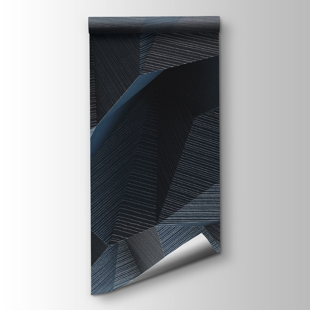 Geometric waves in shades of blue