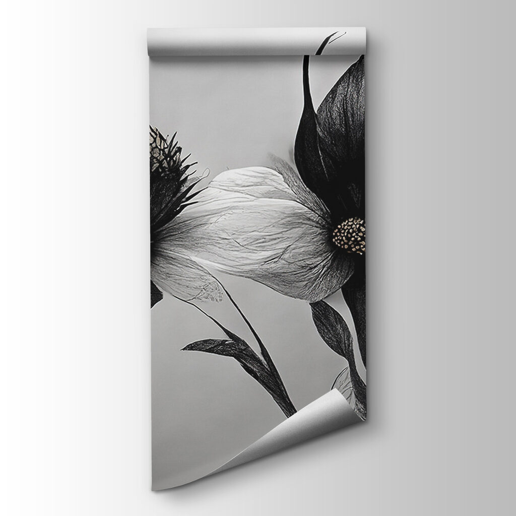 Black and white flower