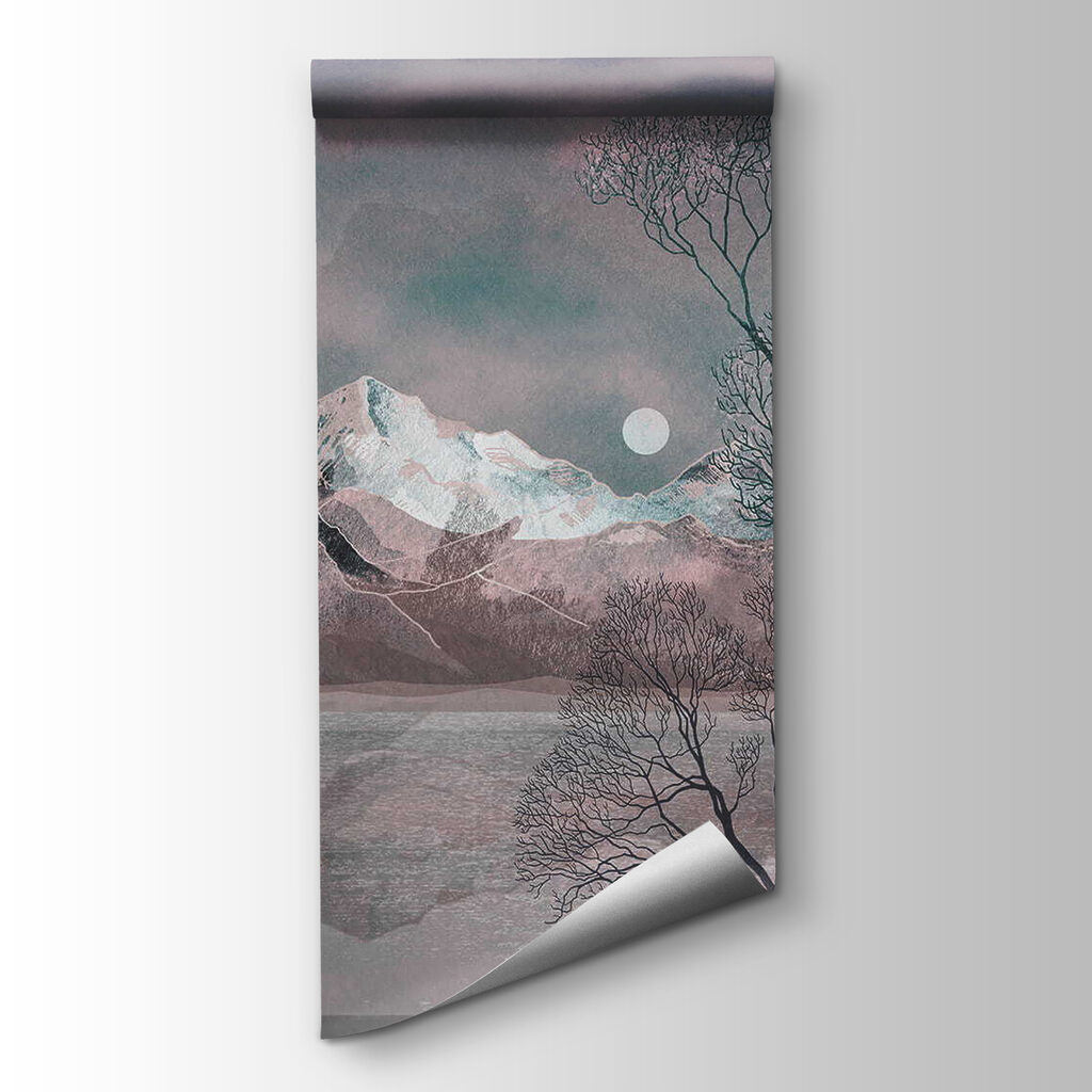 Landscape with trees and mountains