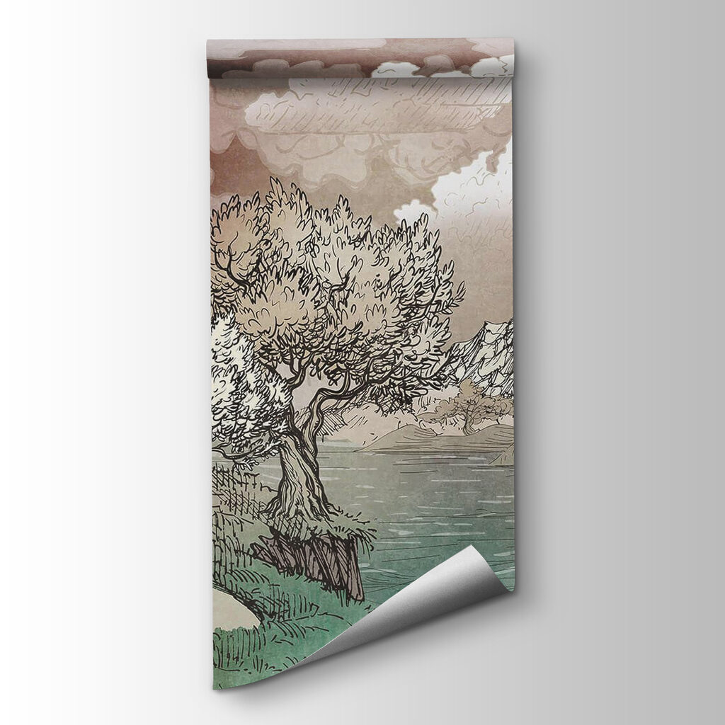 Landscape with trees and a lake