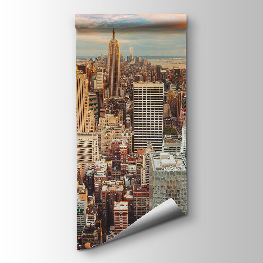 City with many tall buildings