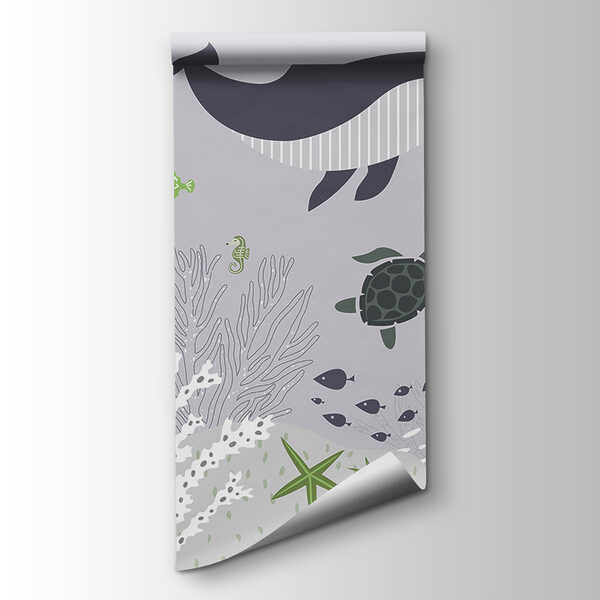 A sea life with a whale and turtles A sea life with a whale and turtles