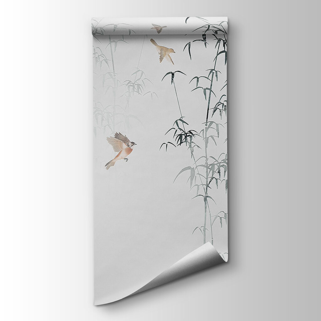 Birds flying birds in the fog