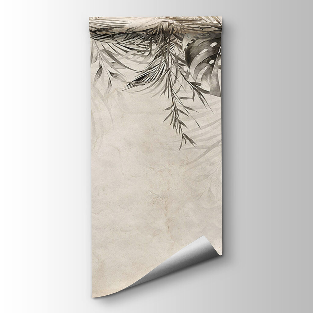 Tropical leaves on a textured background