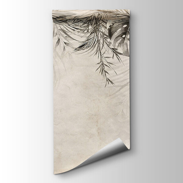 Tropical leaves on a textured background