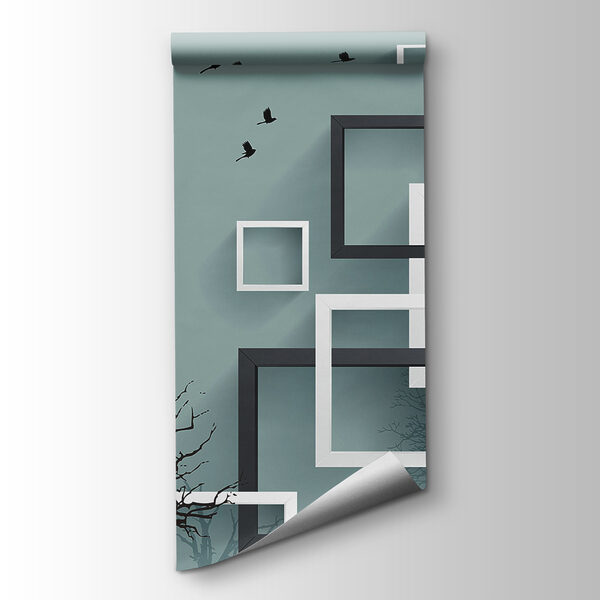 Wall mural with trees and birds flying Wall mural with trees and birds flying