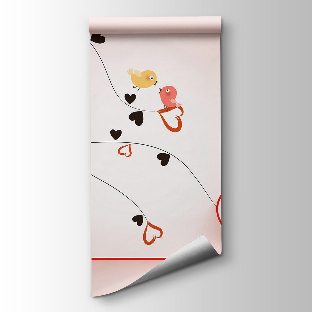 Tree with hearts and birds on it