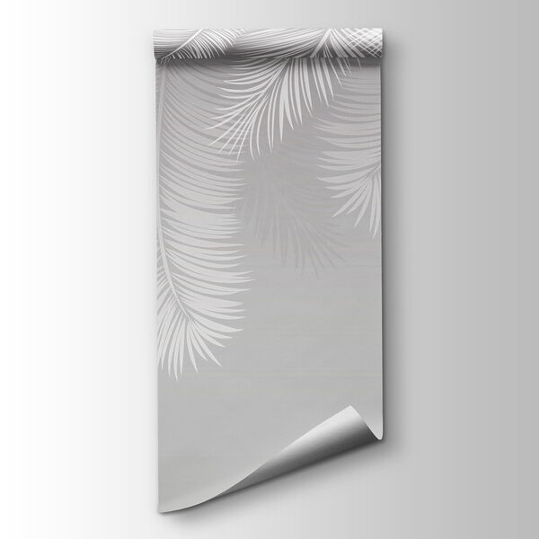 White feathers on a gray background White feathers on a gray background