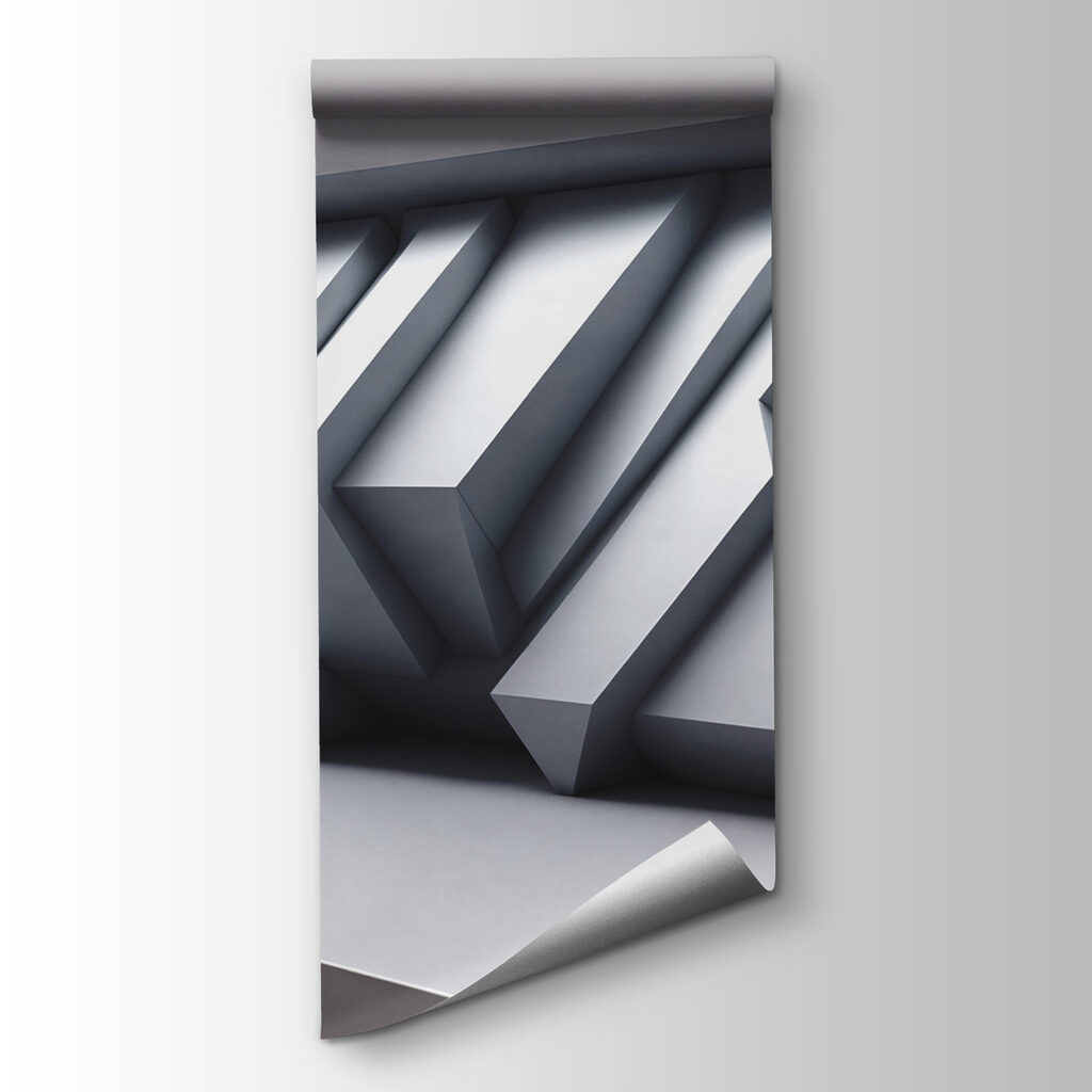 White wall with geometric shapes White wall with geometric shapes