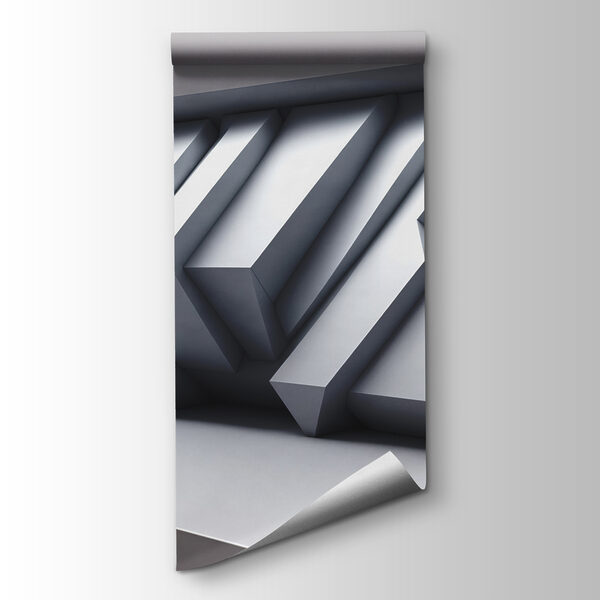 White wall with geometric shapes White wall with geometric shapes