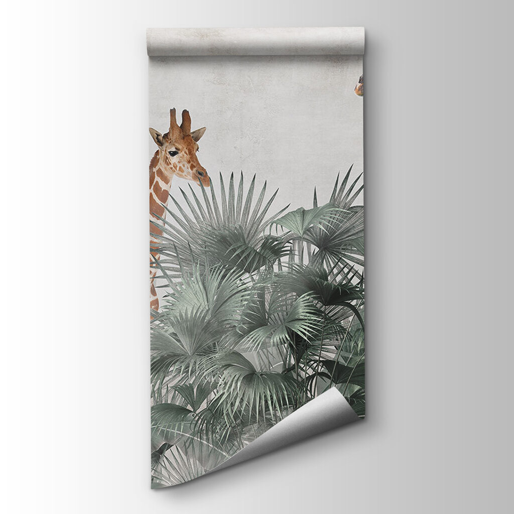 Group of giraffes in a forest Group of giraffes in a forest