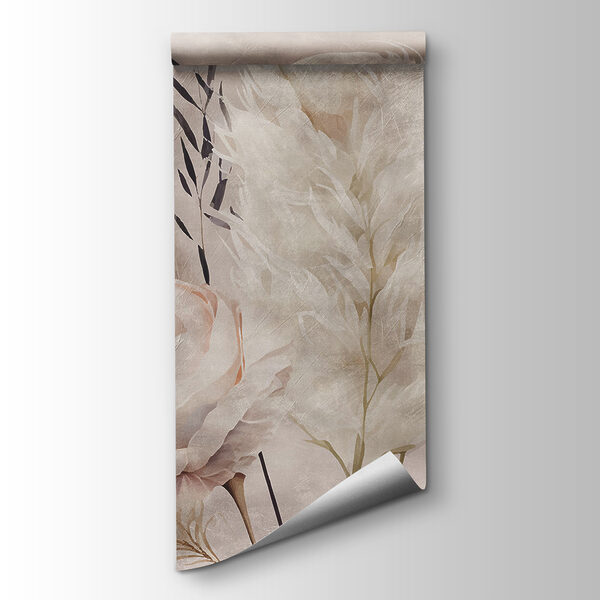 Painting of flowers and feathers Painting of flowers and feathers