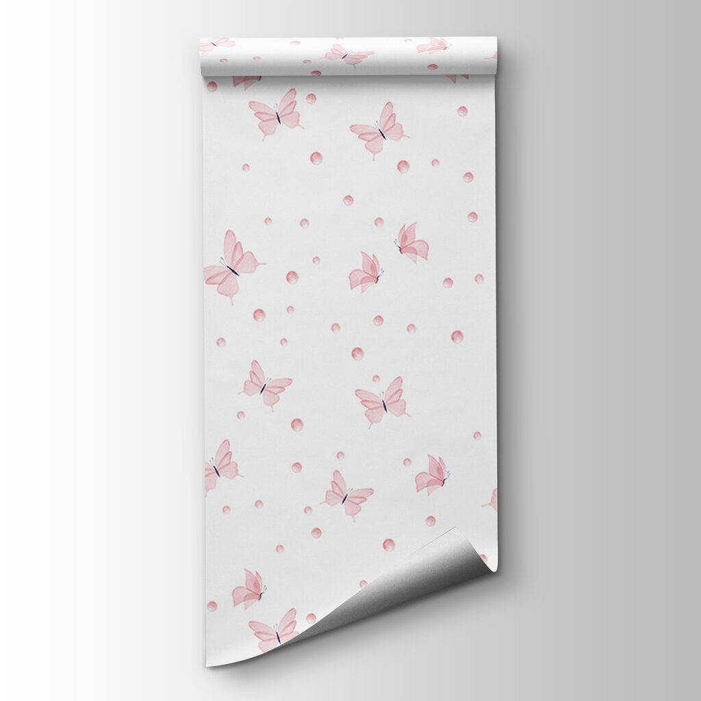 Pattern of butterflies and dots Pattern of butterflies and dots