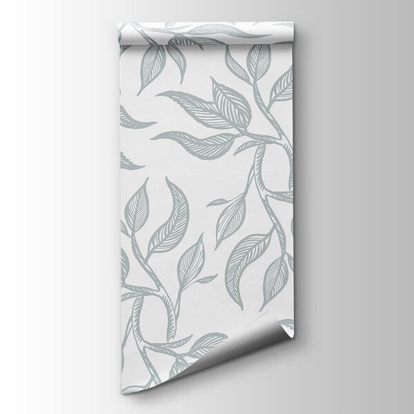 Pattern of leaves on a white background