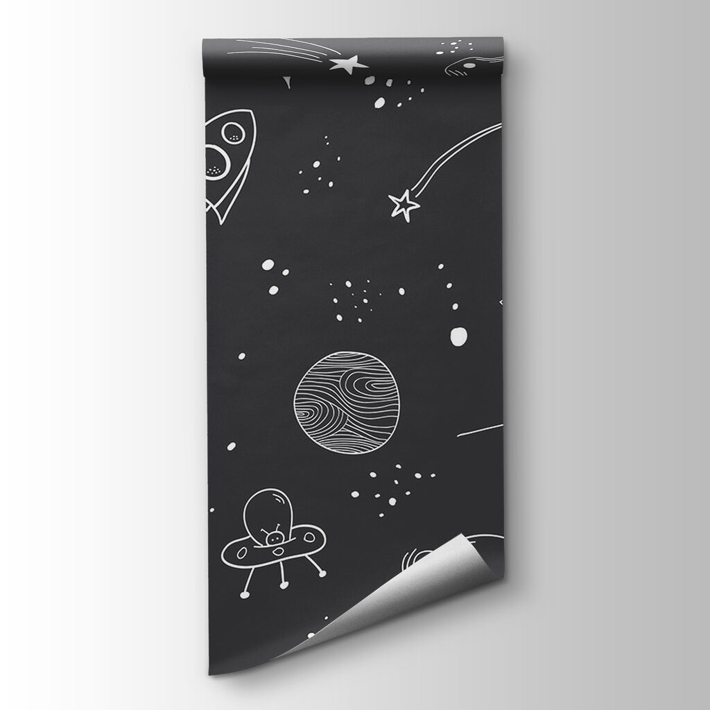 A black and white space background A black and white space background