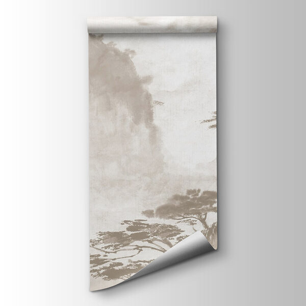 Painting of trees and mountains Painting of trees and mountains