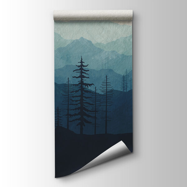 A landscape of mountains and trees A landscape of mountains and trees