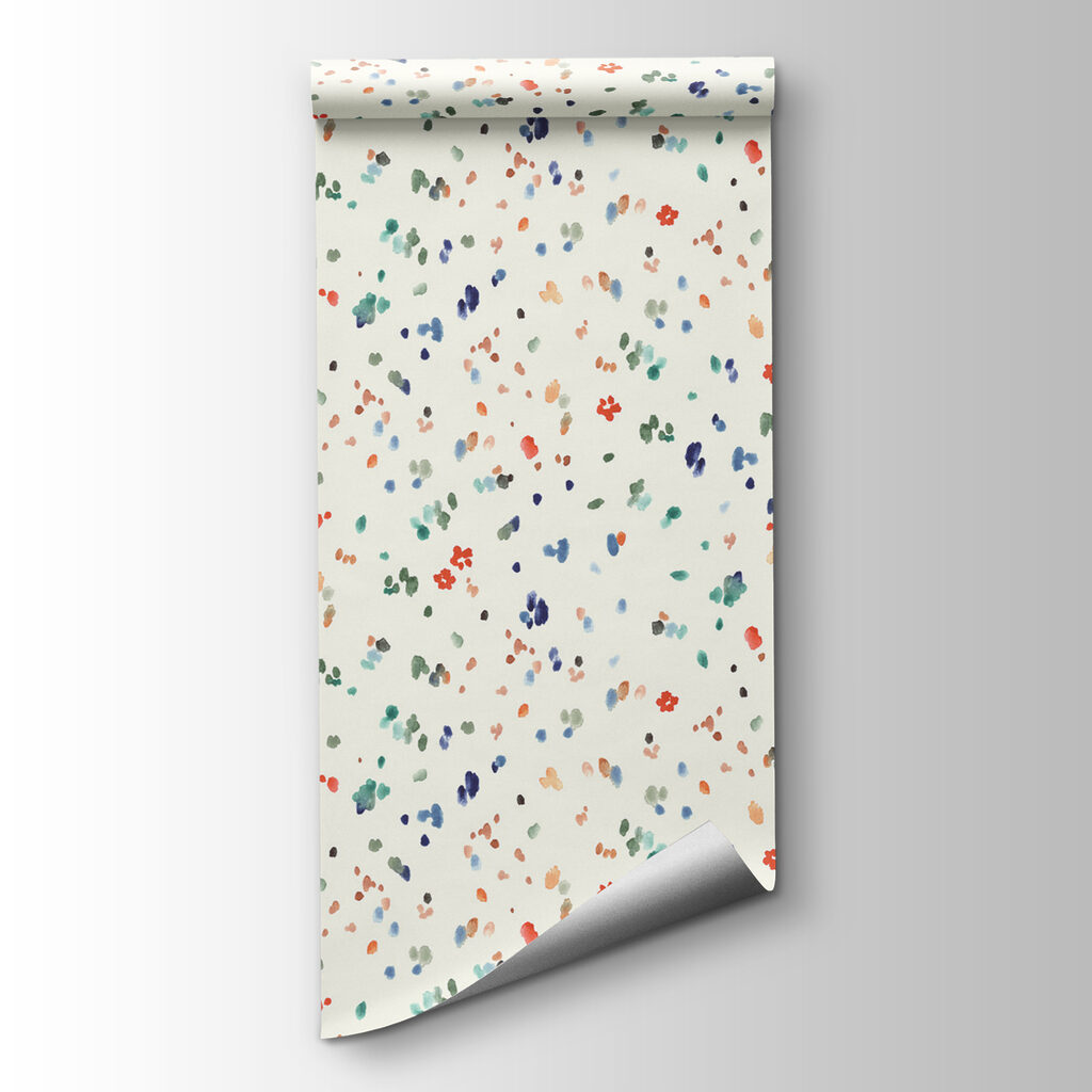 A small colorful spots on a white background A small colorful spots on a white background