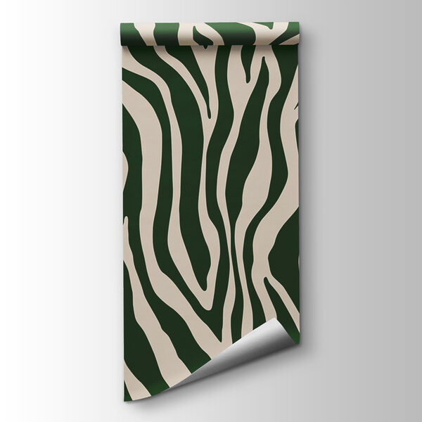A green and white zebra print A green and white zebra print