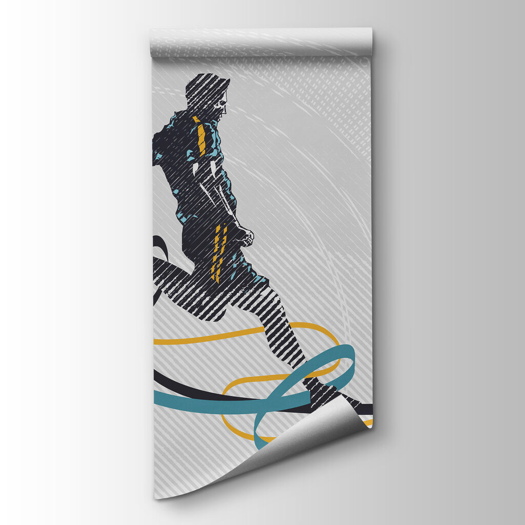 A man kicking a football ball