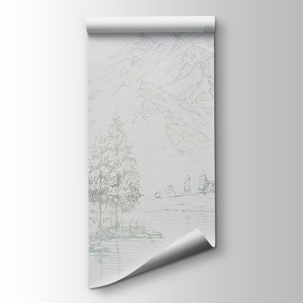 A river with trees and mountains in the background A river with trees and mountains in the background