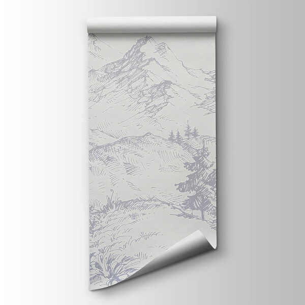 A drawing of a road and mountains A drawing of a road and mountains