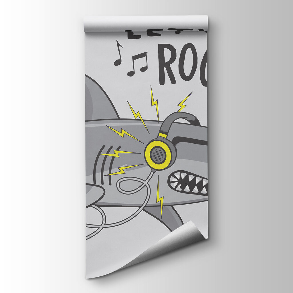 Cartoon shark with headphones Cartoon shark with headphones