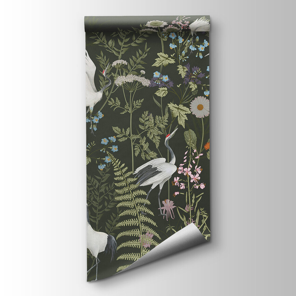 A wallpaper with birds and flowers A wallpaper with birds and flowers