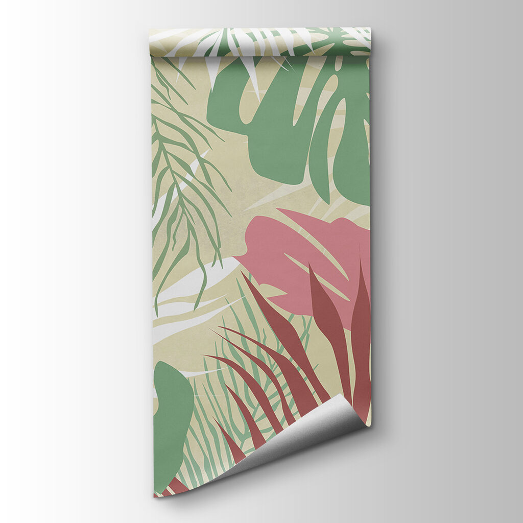 A pattern of leaves on a white background A pattern of leaves on a white background