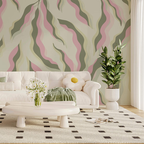 Pattern of leaves on a light background