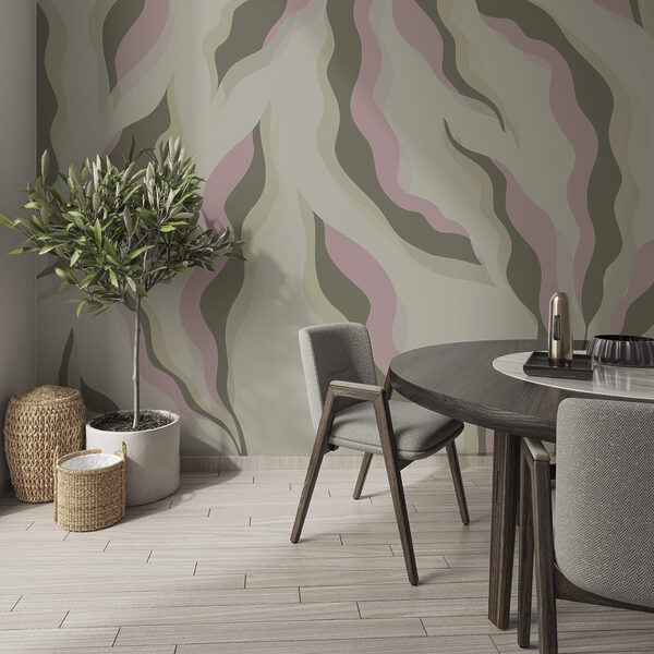 Pattern of leaves on a light background