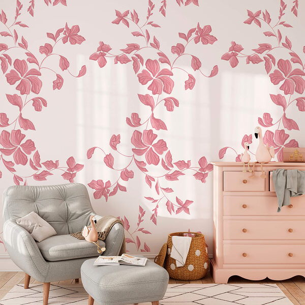 Wall murals Pattern of pink flowers (SKU: t00430) Wall murals Wall murals Pattern of pink flowers (SKU: t00430)