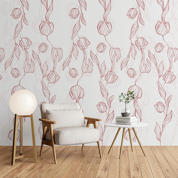 Pattern of flowers and leaves