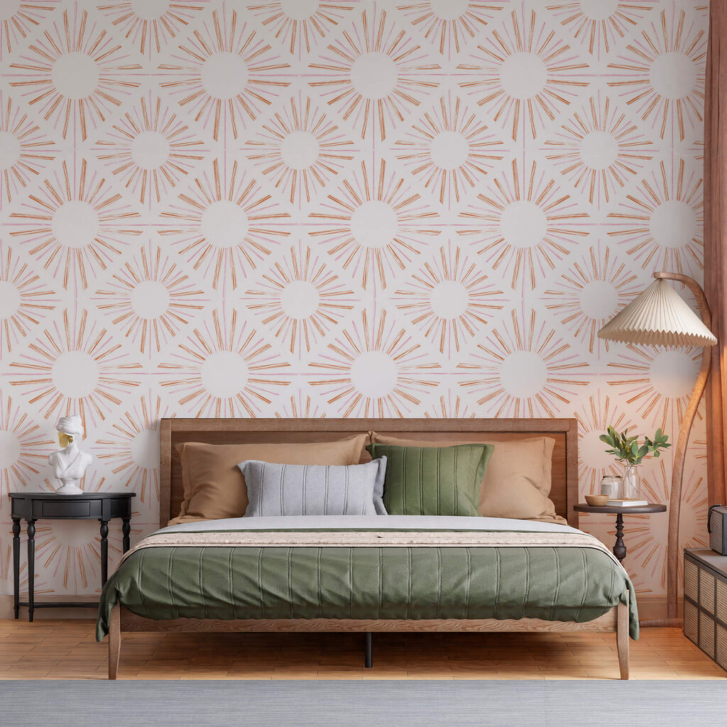 Pattern of orange and white lines