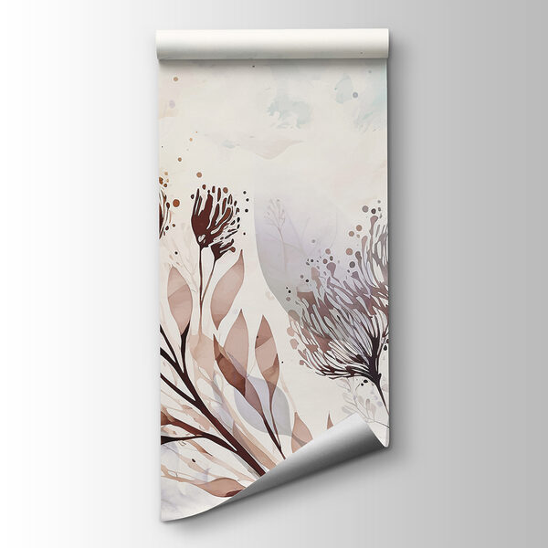 A watercolor painting of flowers and leaves A watercolor painting of flowers and leaves
