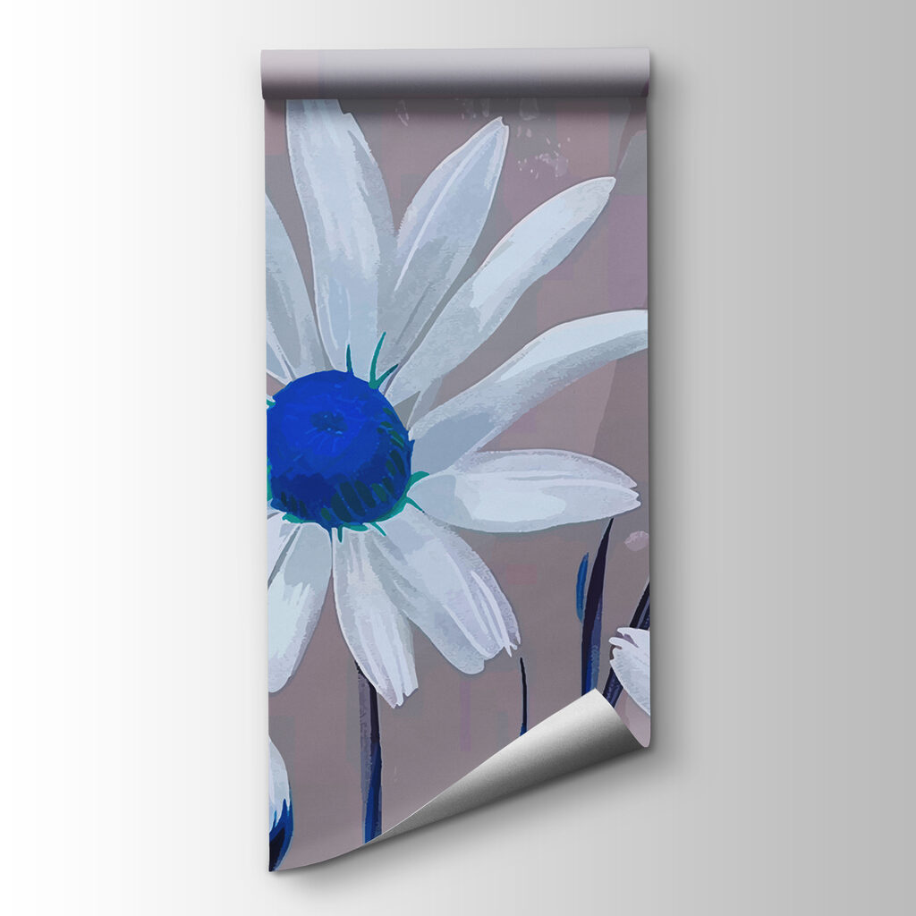 Group of white flowers with blue center