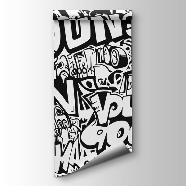 A black and white image of words