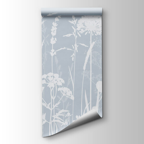 A white silhouettes of flowers