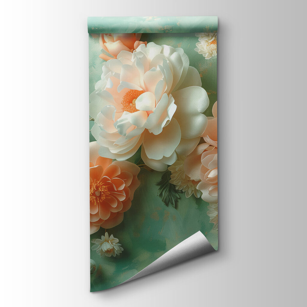 Group of flowers on a blue background