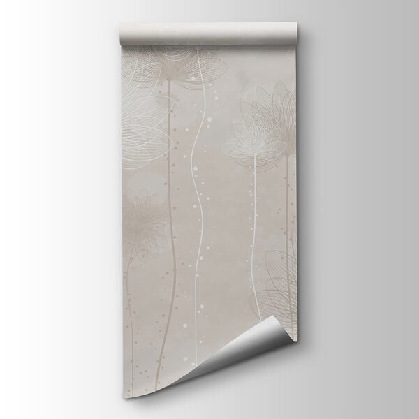 White flowers on a gray background