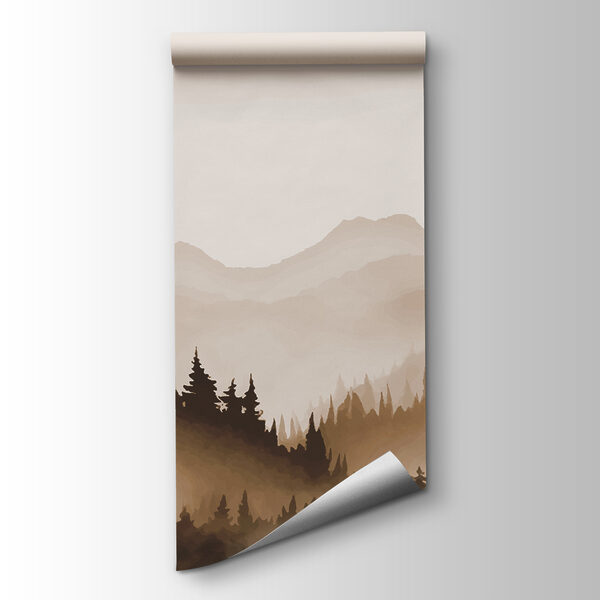Landscape of trees and mountains