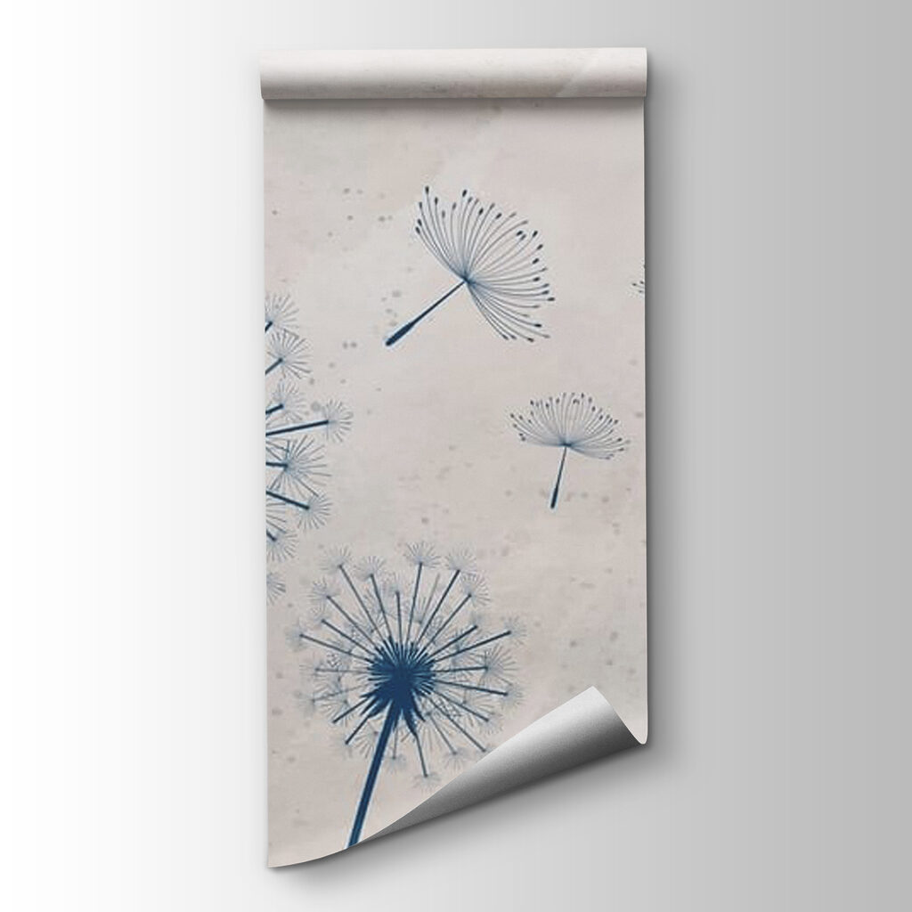 Group of dandelions flying in the air