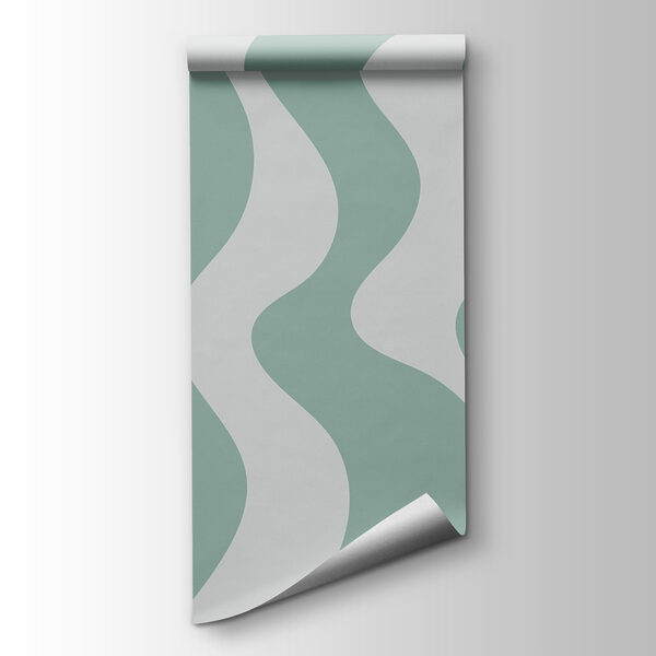 Green and white wavy lines