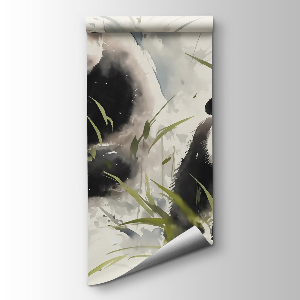 Couple of pandas in grass Couple of pandas in grass