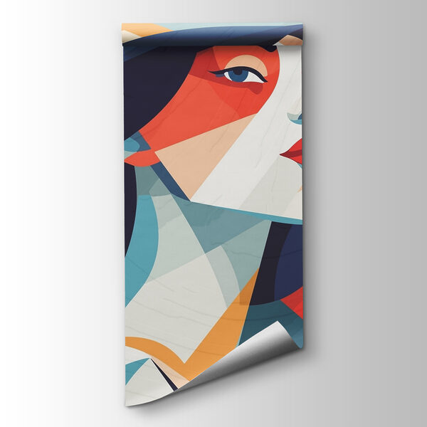 Woman with blue hair and red and white makeup Woman with blue hair and red and white makeup