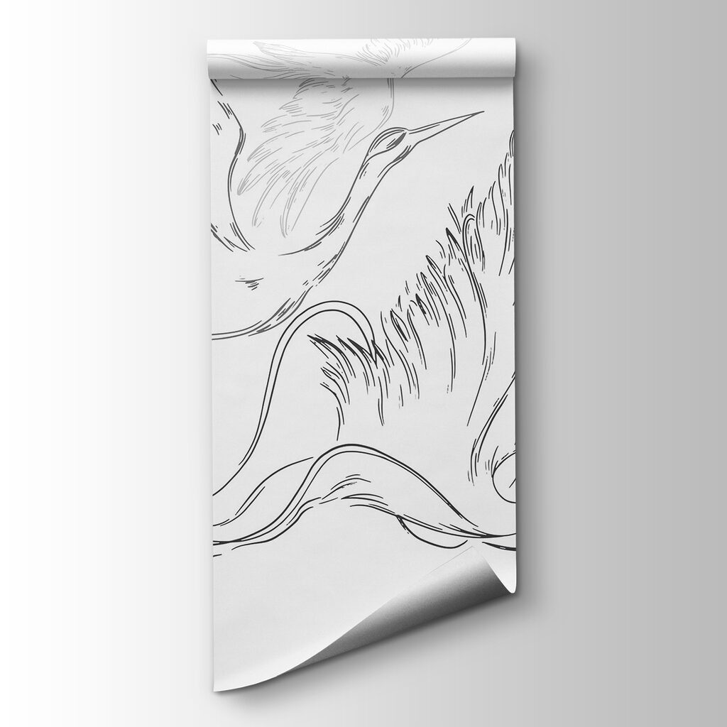 Drawing of birds flying