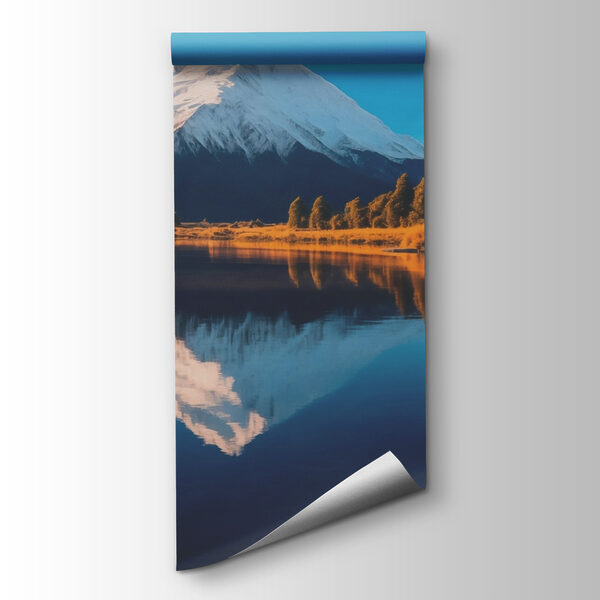 Mountain with trees and a body of water