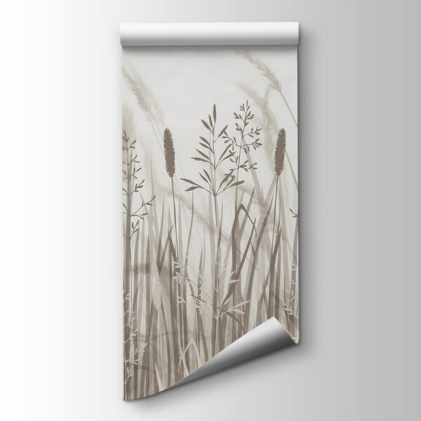 Field of grass with birds flying